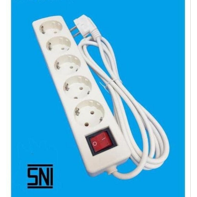 Jual Stop Kontak Colokan 5 Lubang + Kabel 3 Meter Terminal Colokan ...