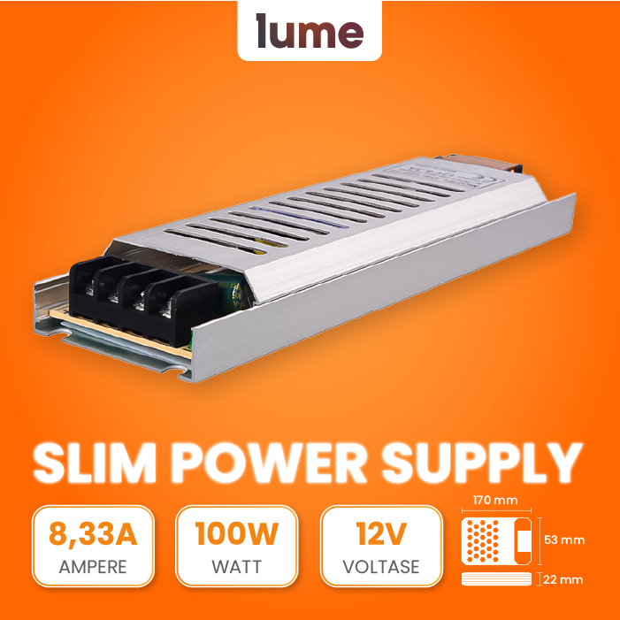 Jual Power Supply Slim Trafo 12V 8 Ampere lume 100 Watt Shopee Indonesia