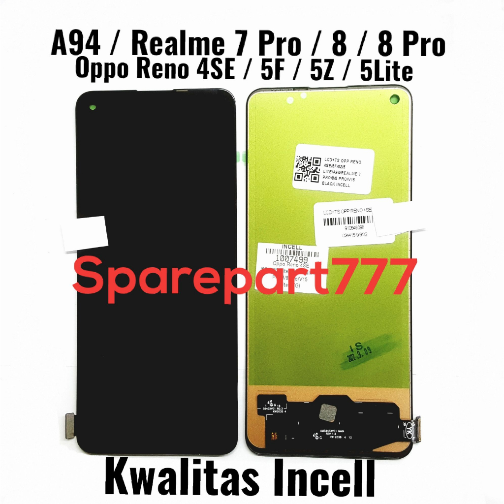 Jual Lcd Touchscreen Fullset Incell A94 / Realme 7 Pro / 8 / 8 Pro ...