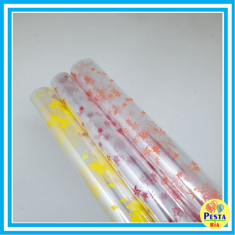 Jual Murah 1 Roll Isi 10pcs Plastik Parcelplastik Kado Kaca Bening Motifplastik Souvenir 8084