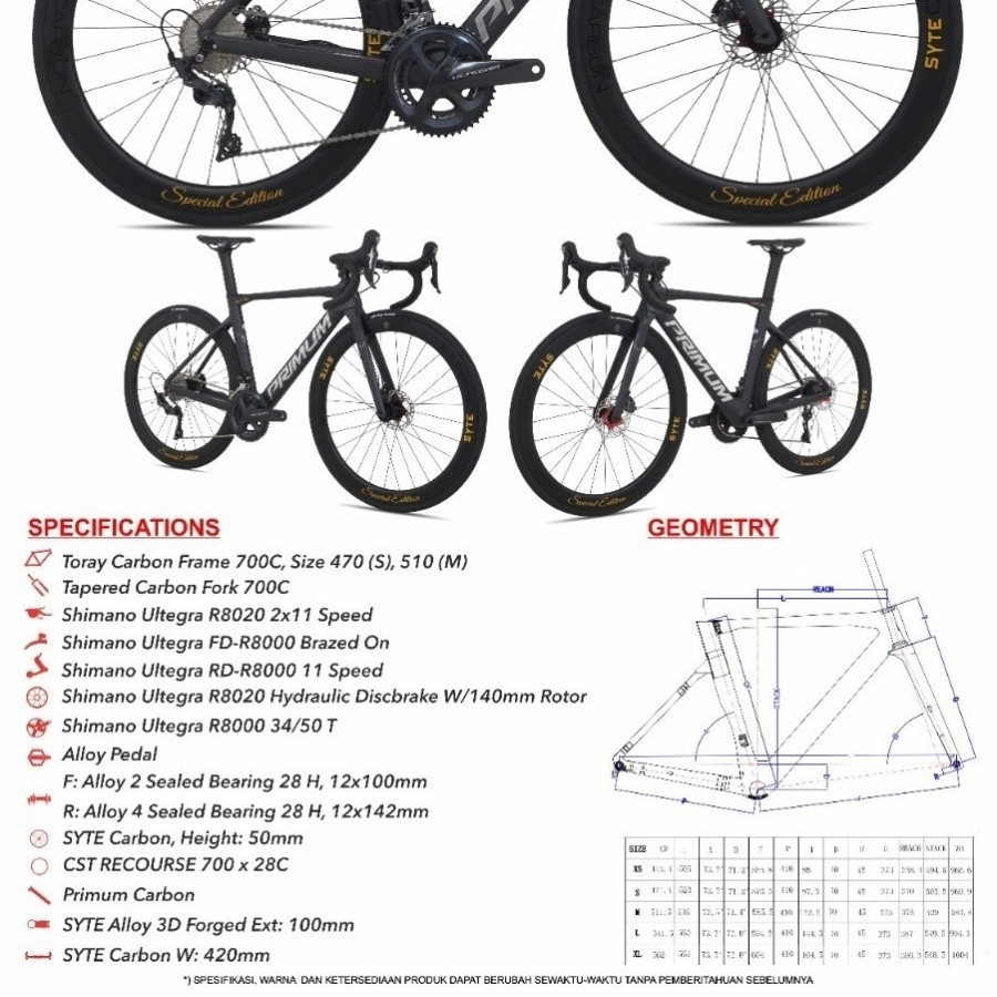 Jual Sepeda Balap Roadbike RB Pacific 700c Primum PRO sepeda road bike ...