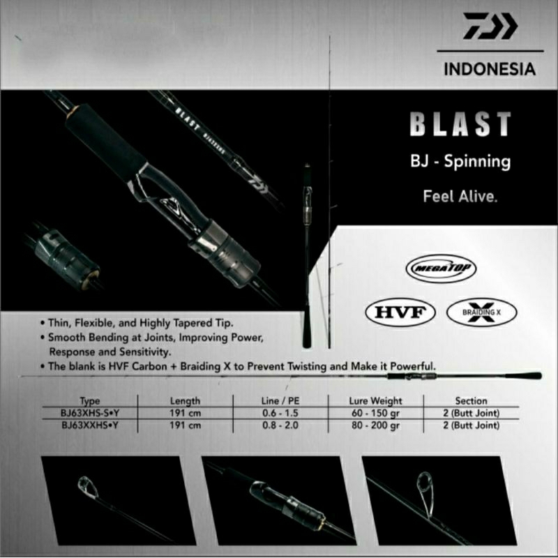 Jual JORAN DAIWA BLAST BJ 22 63XXHS.Y - 63XHS.S.Y - SPINNING | Shopee  Indonesia