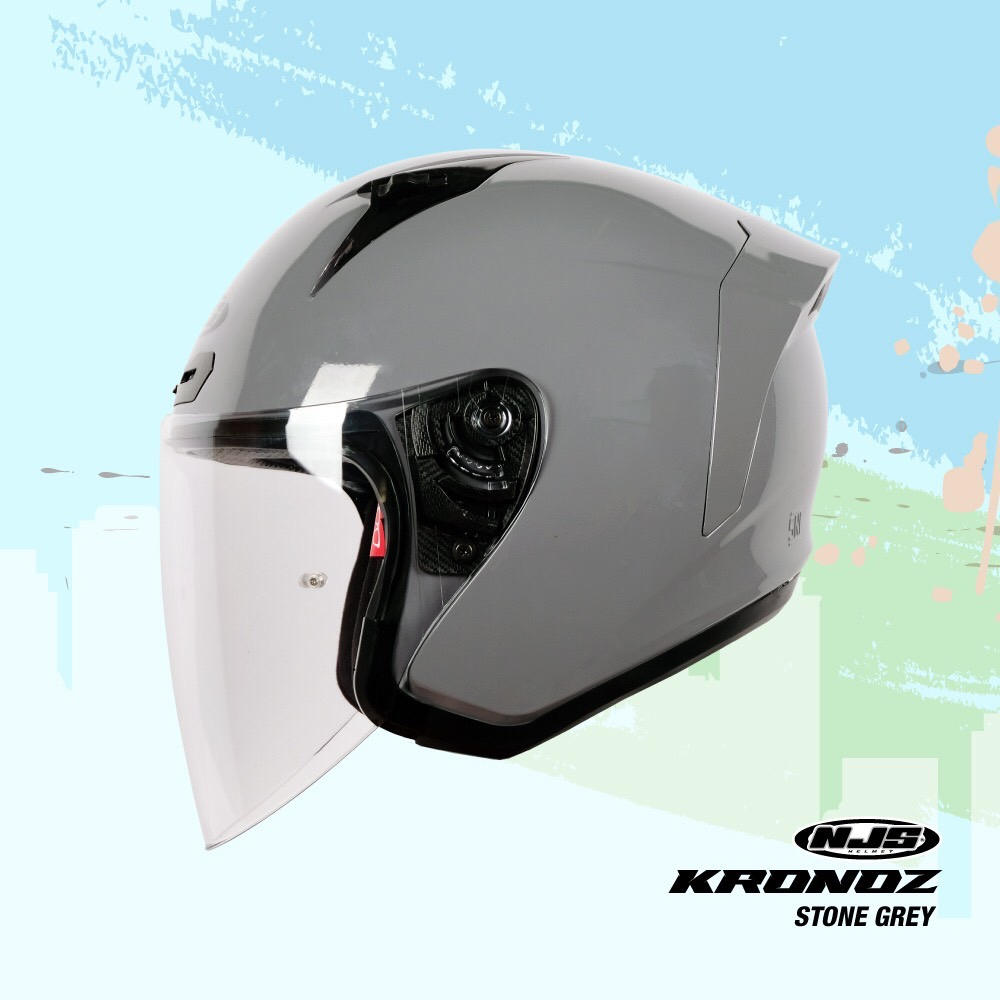 Jual Helm Njs Kronoz Solid Half Face Helmet Shopee Indonesia