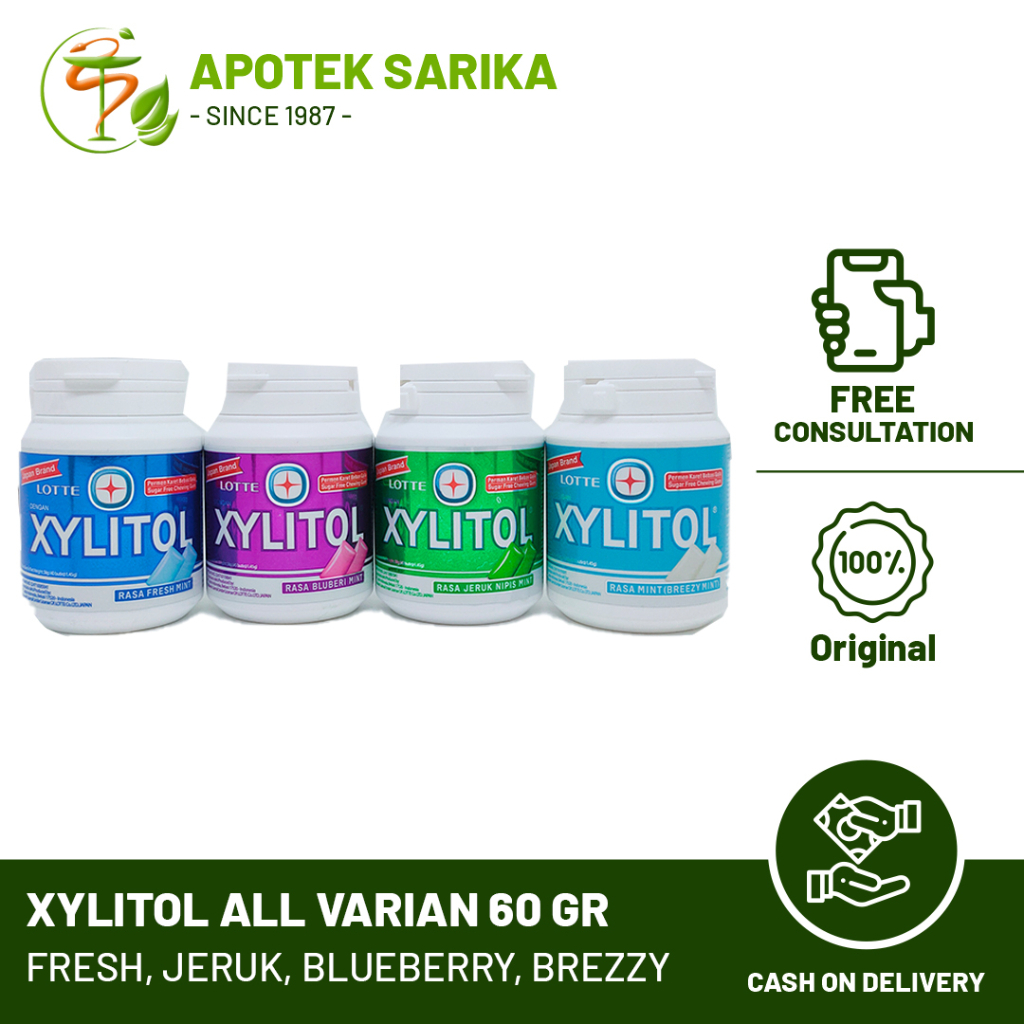 Jual Permen Xylitol 60gr (Permen Karet Bebas Gula Isi 40 Butir