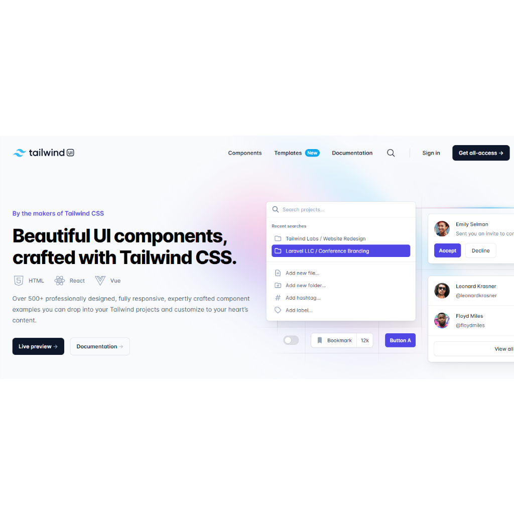 Jual Tailwind UI Official (Application+Marketing+Ecomerce) | Shopee ...