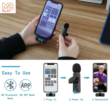 Microphone Wireless M12XLapel MIC Clip On Vlog Smartphone