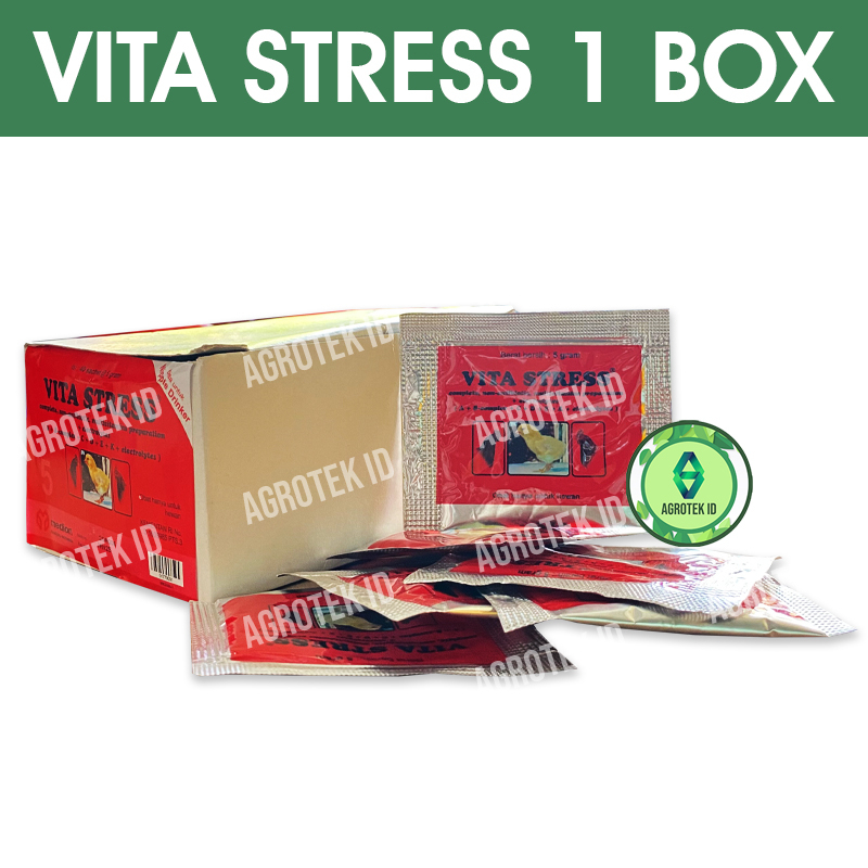 Jual Vita Stress 5 Gram Vitamin Anti Stress Ayam 1 Box Isi 40 Sachet