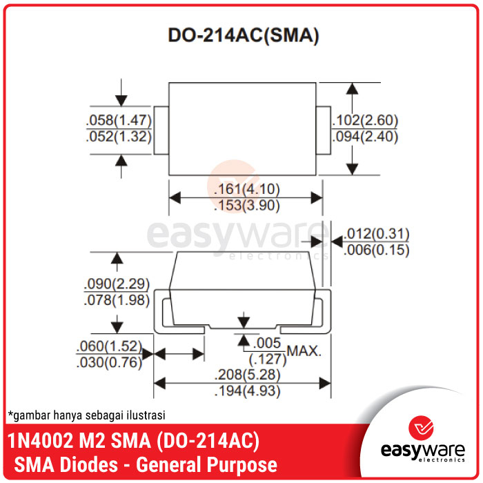 Jual Diode 1N4002 M2 SMA DO-214AC 1N4002 SMD M2 Dioda SMD | Shopee ...