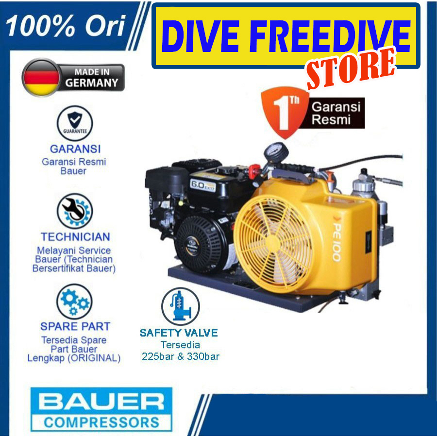Jual Compressor Bauer Poseidon PE100 PE 100 Kompresor Pengisian Tank