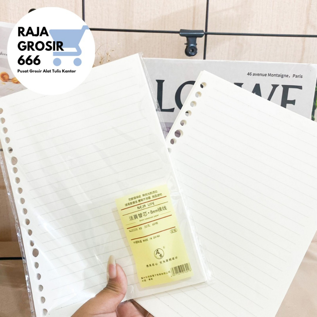 Jual Refill binder bergaris isi 60 A5 / B5 lembar kertas bolong reffill ...