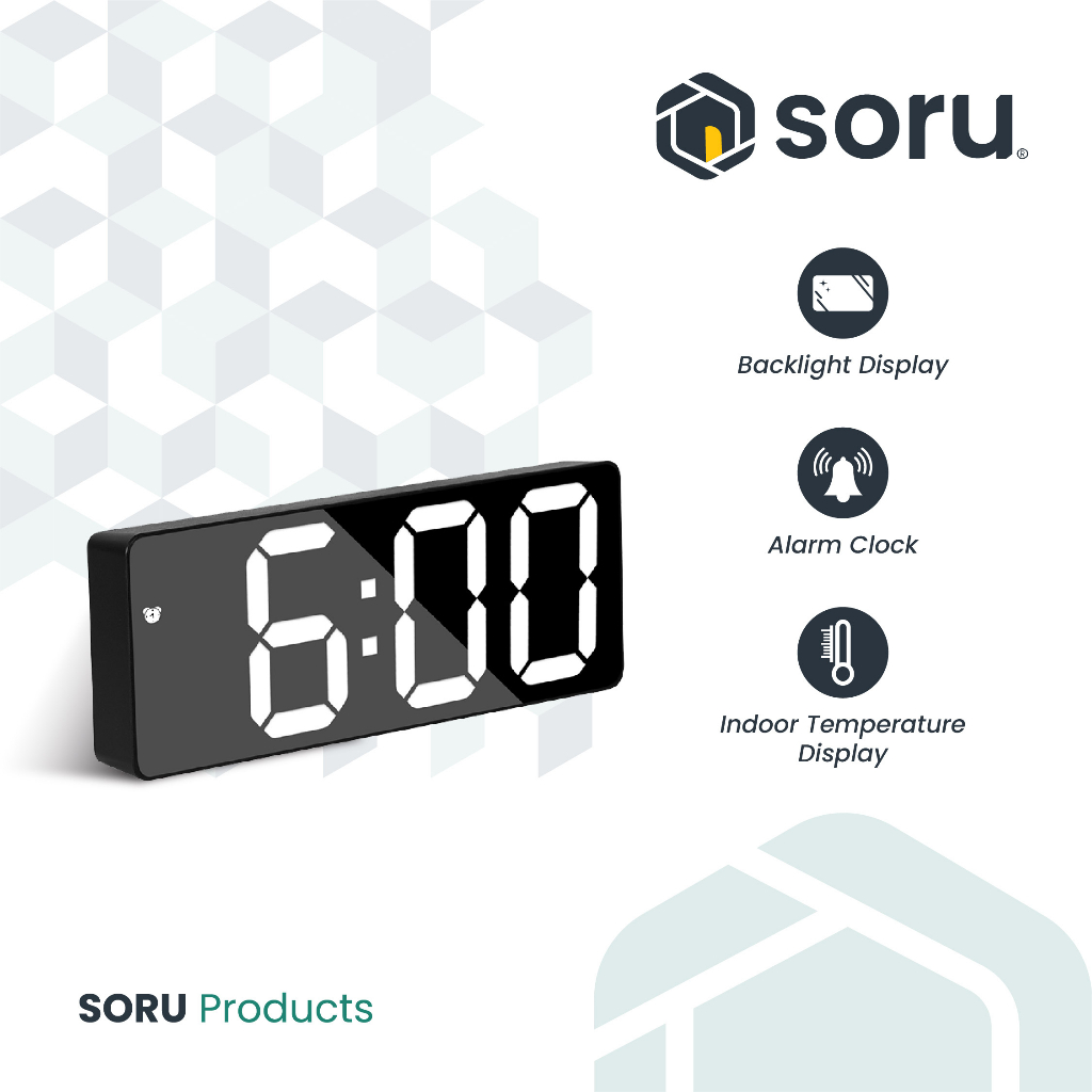 Jual Soru Jam Meja Digital Smart Alarm LED Digital Clock | Shopee Indonesia