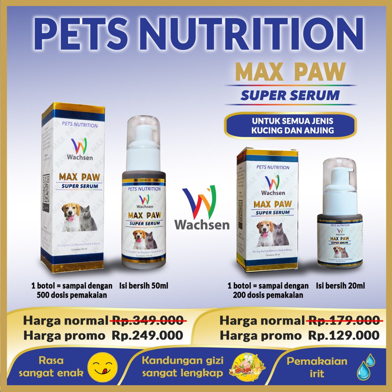 Jual Max Paw Vitamin Kucing Anjing Sakit Napsu Makan Bulu Rontok Bulu