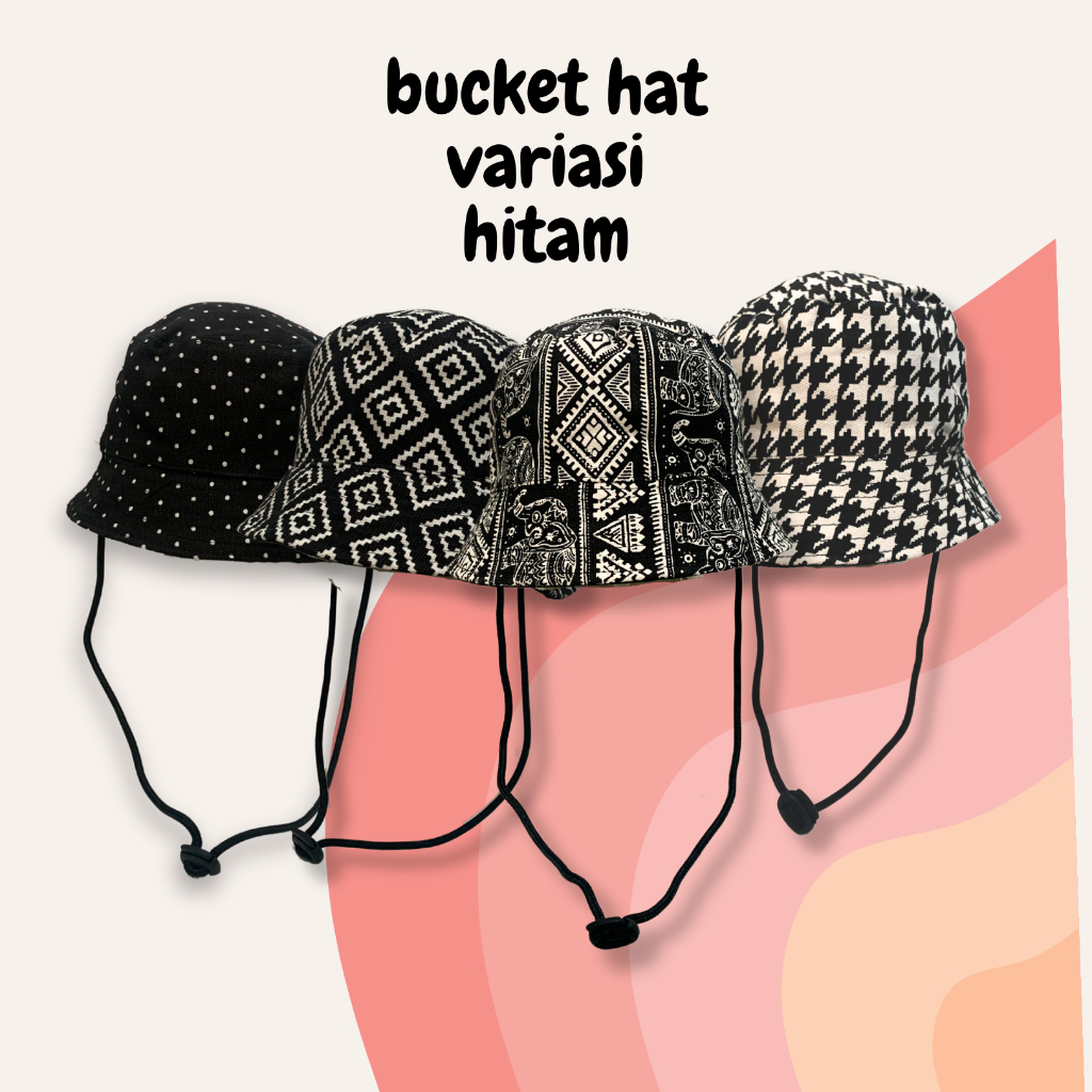 Jual Bucket Hat Anak dan Balita Variasi Hitam Hitam Bahan Kanvas ...