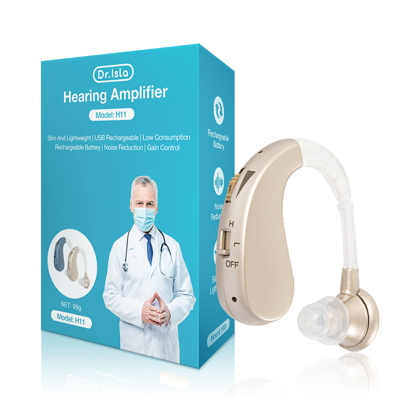 Dr.isla H11 alat bantu dengar/alat bantu dengar orang tua/Isi ulang /  fungsi ganda frekuensi tinggi dan rendah / empat tingkat volume