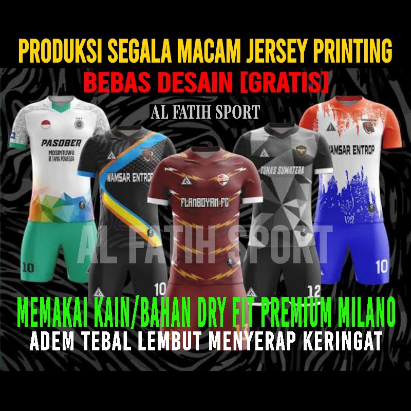 Jual Custom Baju Kaos Jersey Printing Free Bebas Desain Futsal Sepak ...