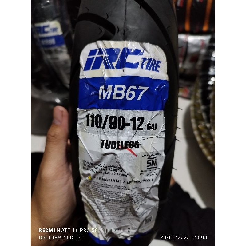 Jual Ban IRC MB67 110/90-12 Tubles/Ban Belakang Honda New Scoopy/Ban ...