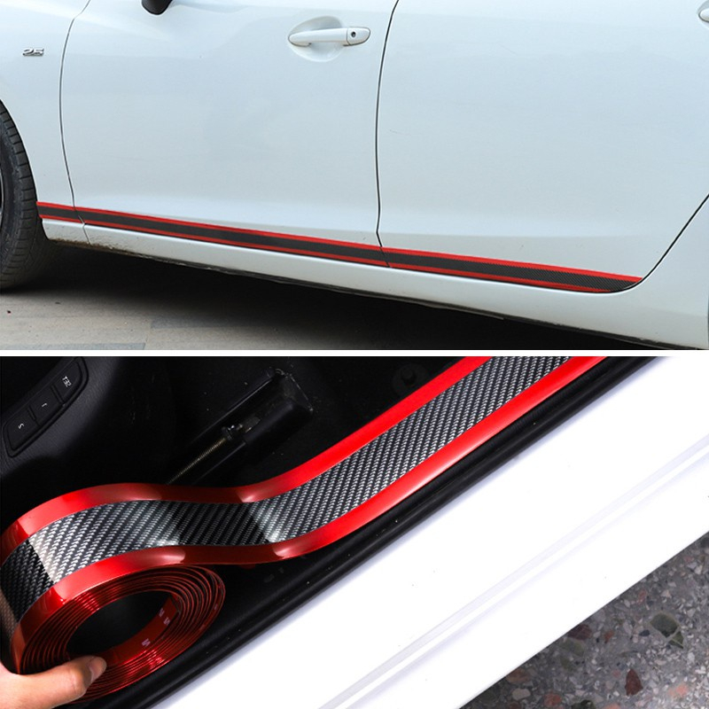 Jual Stiker Vinyl Carbon Fiber List Carbon D Sill Plate Stiker Pelindung Seal Plate Pintu