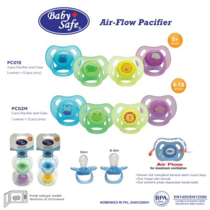 Jual Baby Safe Pacifier with Cover isi 2 (PC01S & PC02M) | Shopee Indonesia