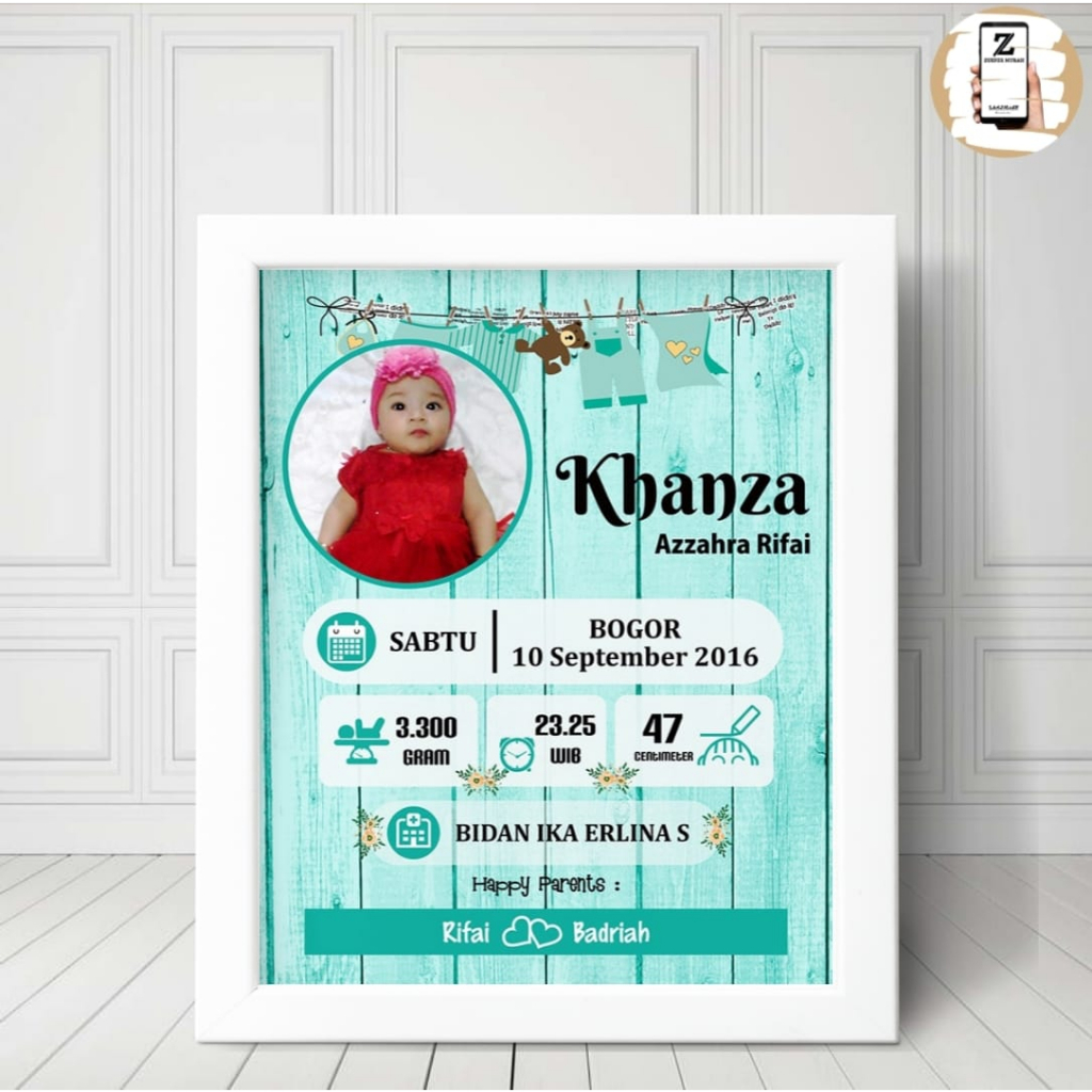 Jual Bingkai Baby Bio Biodata Bayi Murah 20x25 10r Dengana Figura Putih ...