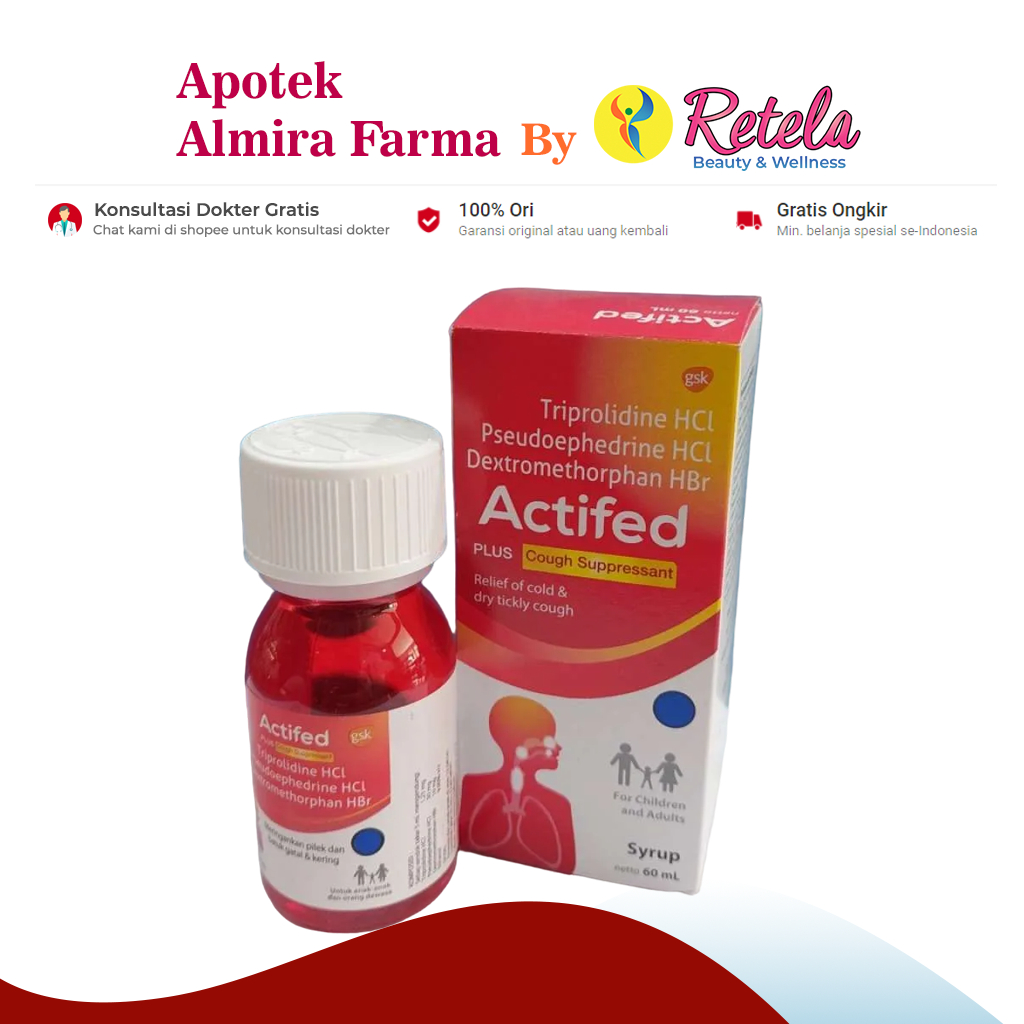 Jual Actifed Plus Cough Supressant Sirup Ml Merah Shopee Indonesia