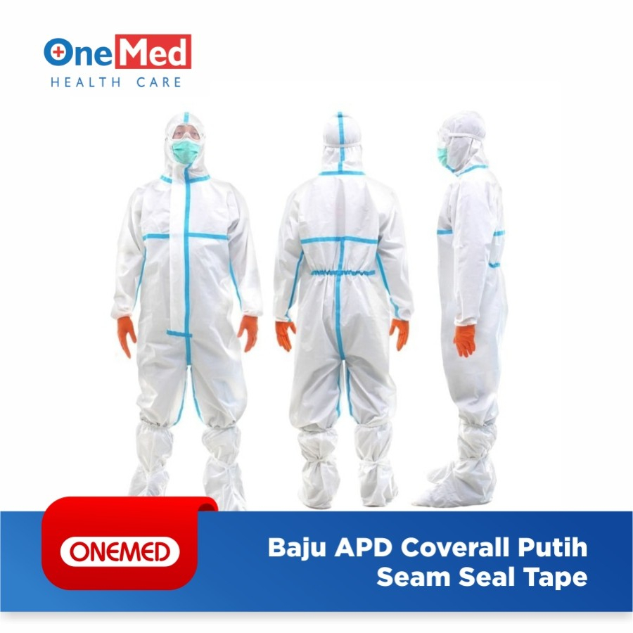 Jual Baju APD Coverall Putih Seam Seal Tape Onemed MR | Shopee Indonesia