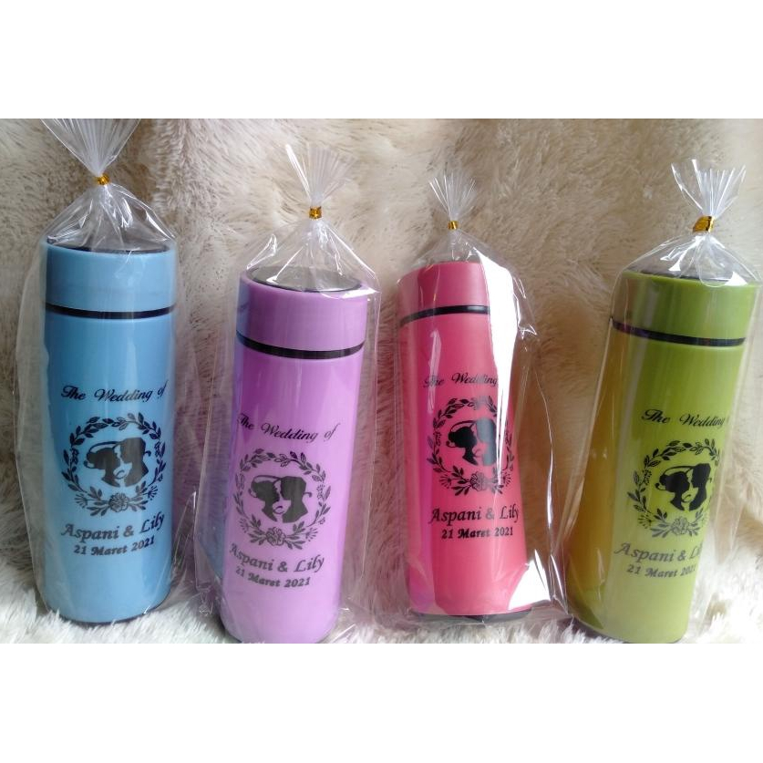 Jual Souvenir Botol Minum Warna 450ml Termos Kaca Six Oup Botol Tumbler Cover Plastik Motif 6oup 2028