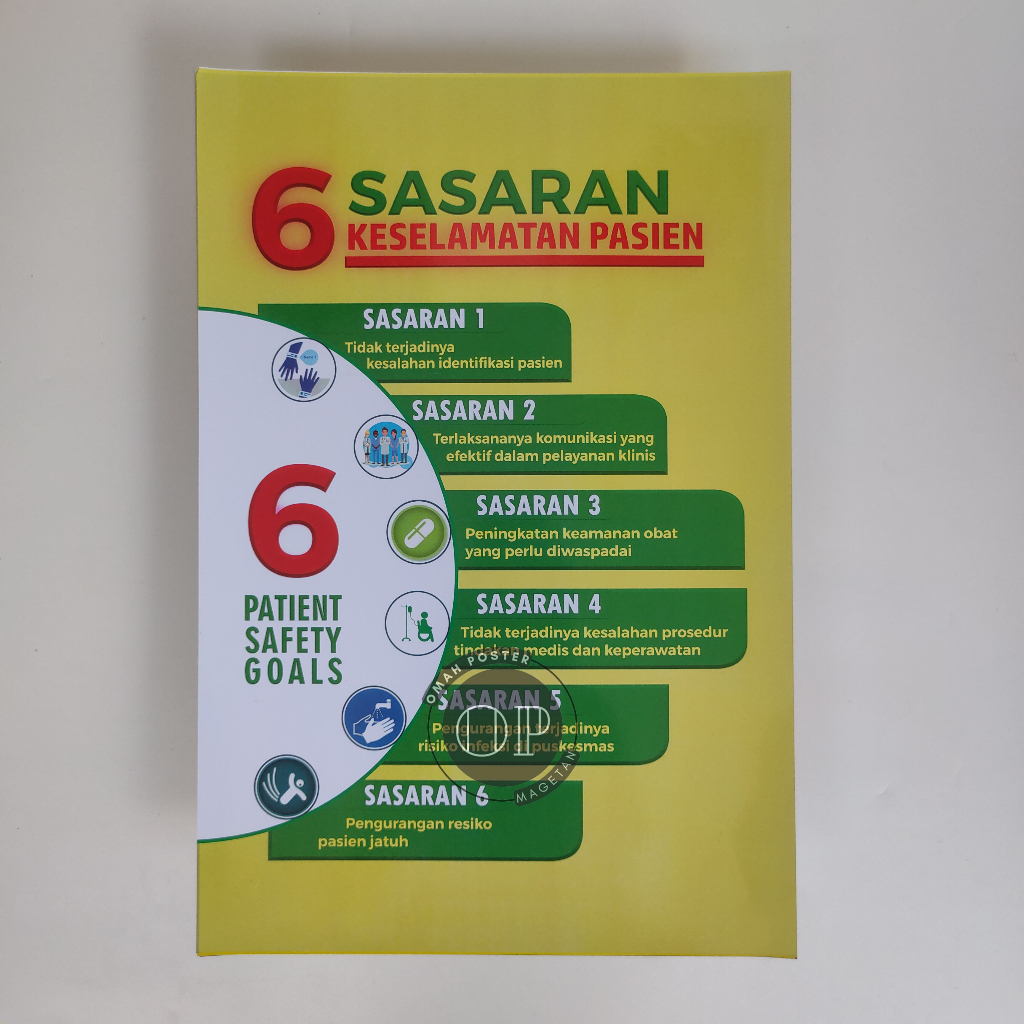 Jual Poster 6 Sasaran Keselamatan Pasien - Poster 6 SKP - Poster K3 ...