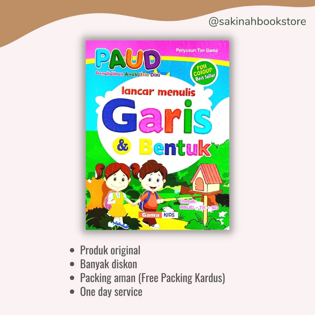 Jual Buku Paud Lancar Menulis Garis Dan Bentuk/Belajar Menulis Anak Tk ...