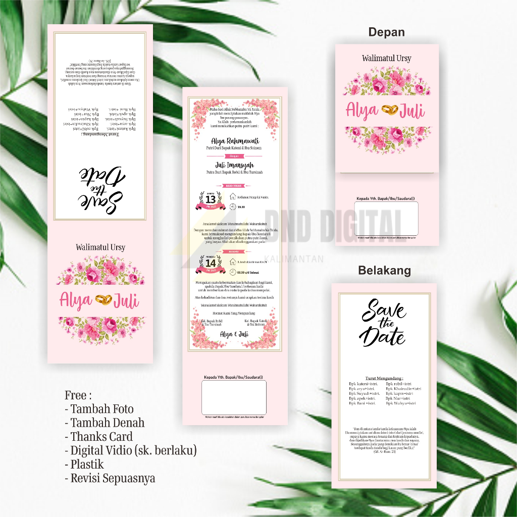 Jual Undangan Minimalis / Undangan pernikahan / Undangan Nikah