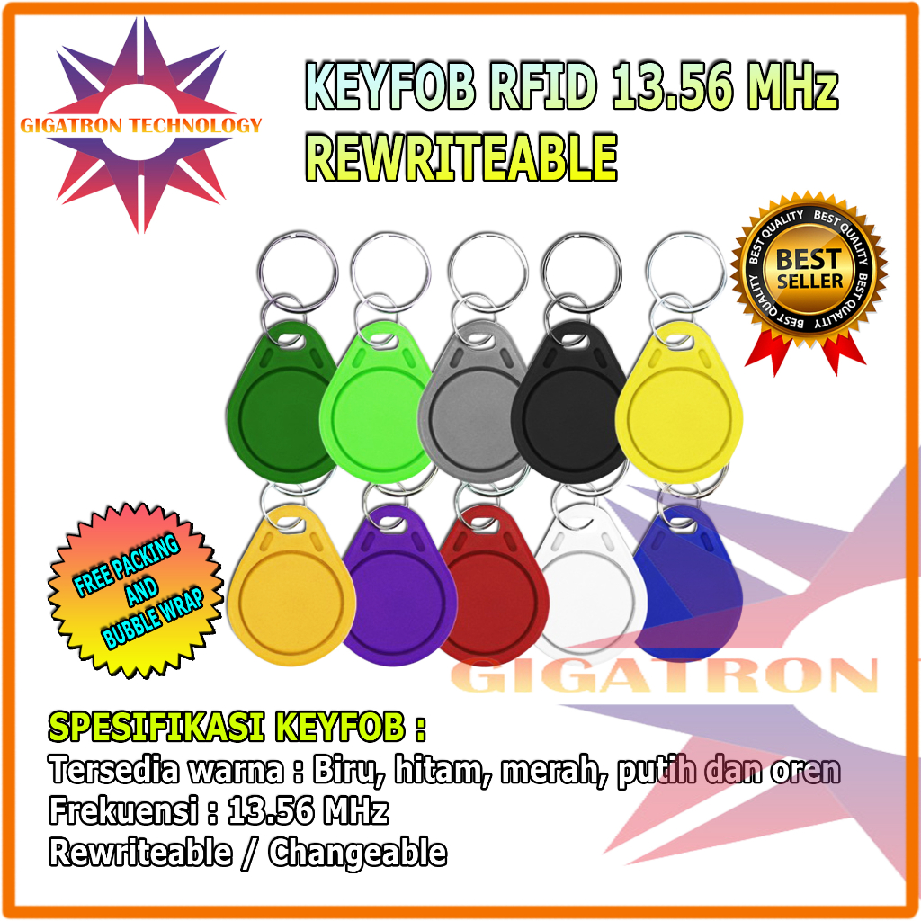 Jual Keyfob RFID 13.56 Mhz UID Rewritable Clone / 13,56 MHZ Writable ...