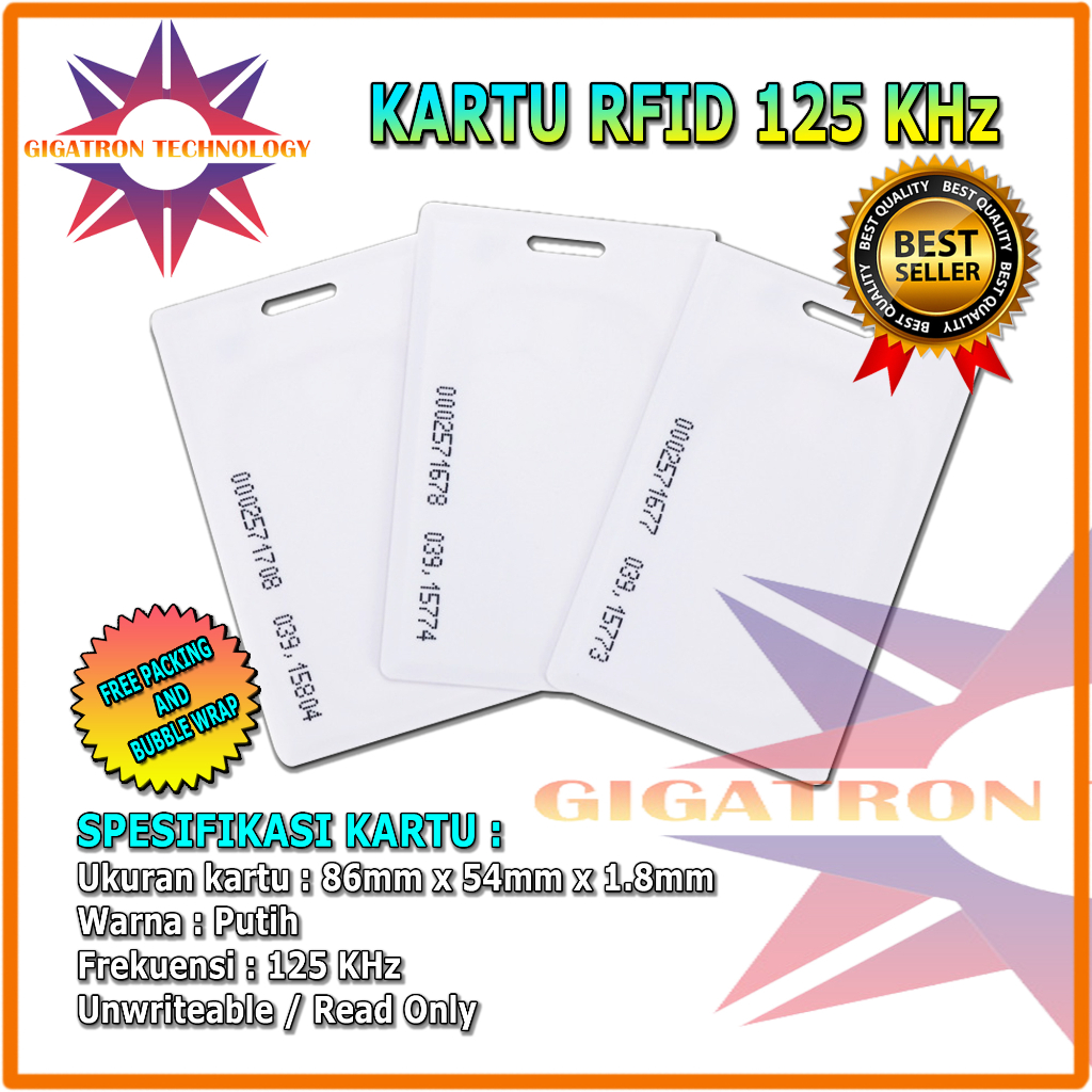 Jual Kartu RFID 125 Khz Tebal Lubang Kartu RFID 125 KHZ Proximity Card ...