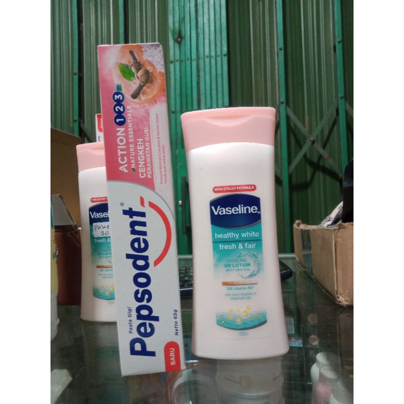 Jual Vaseline cooling with menthol 100ml free pepsodent cengkeh 75g