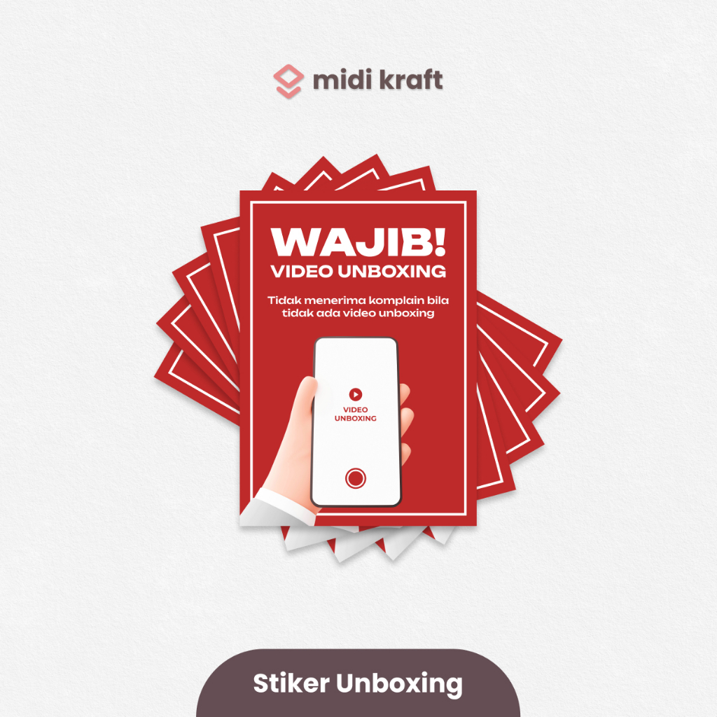 Jual Stiker Wajib Video Unboxing Paket 6x8 5cm Shopee Indonesia