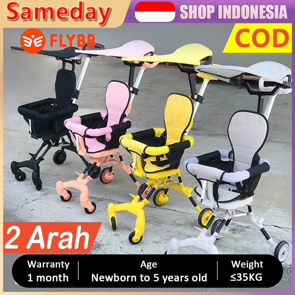 Jual FLYBB Magic Stroller Baby 2 Way Travel Lightweight Foldable New Color(Sepeda Motor Dapat