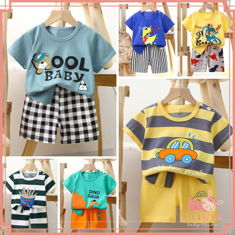 Product image UNIKID SETELAN ANAK 0-6 TAHUN SETELAN BAYI PIYAMA BAYI BAJU PENDEK DAN CELANA PENDEK