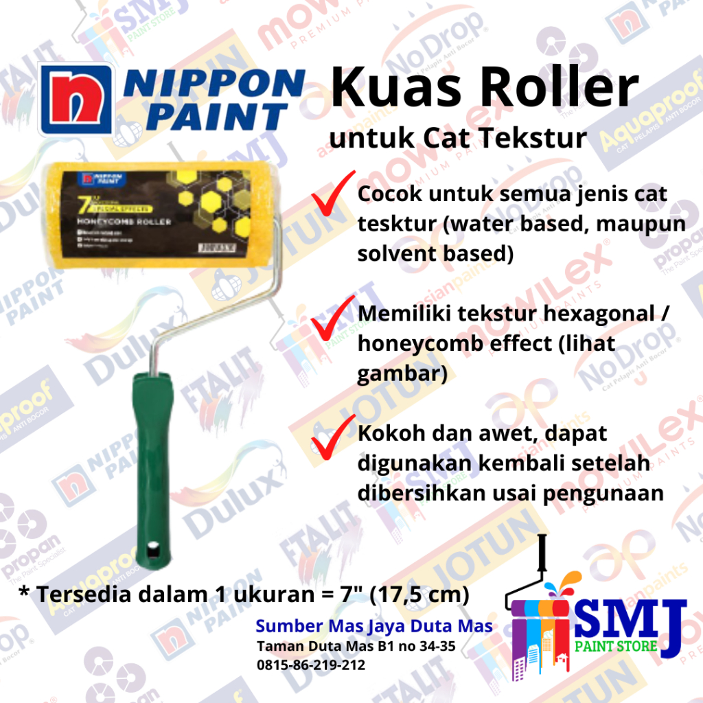 Jual Kuas Roll Cat Tekstur Nippon Paint Texture Paint Roller Hexagonal Inch Shopee Indonesia