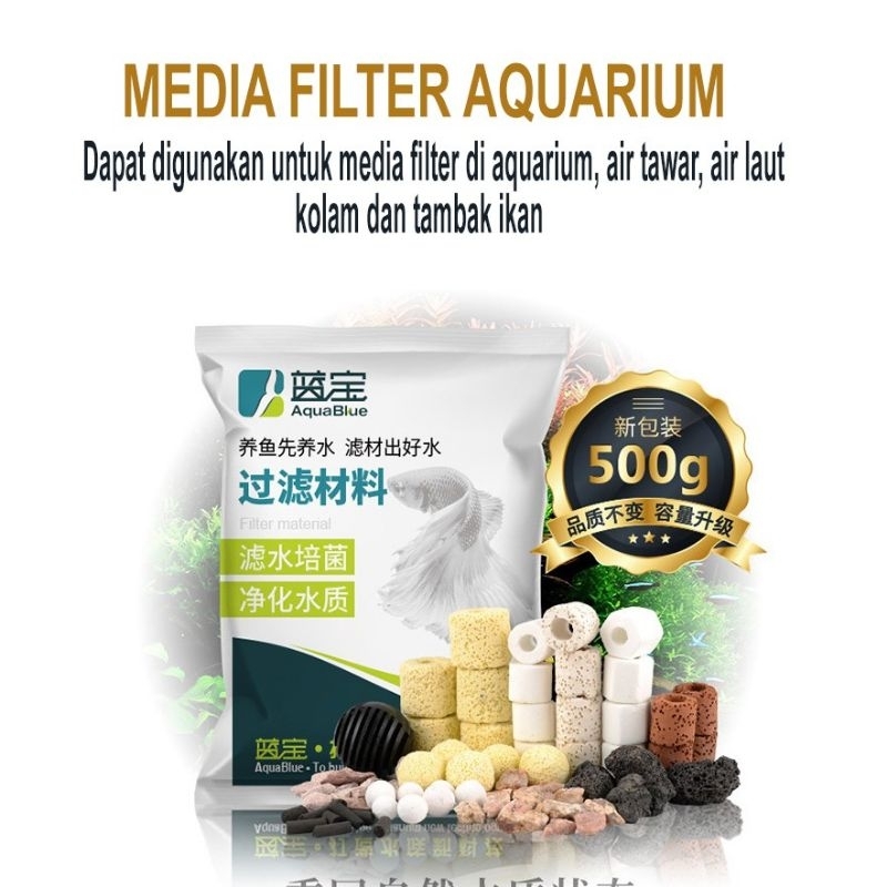 Jual media filter/paket media filter aquarium lengkap aquablue/bioring