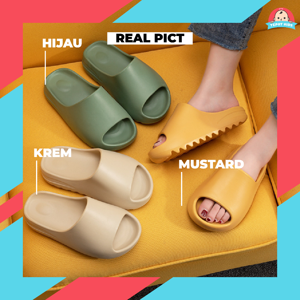 Jual TEPATKIDS - SANDAL YEEZY MONSTERA SLIDES KARET SLIPPER KANYE WEST ...