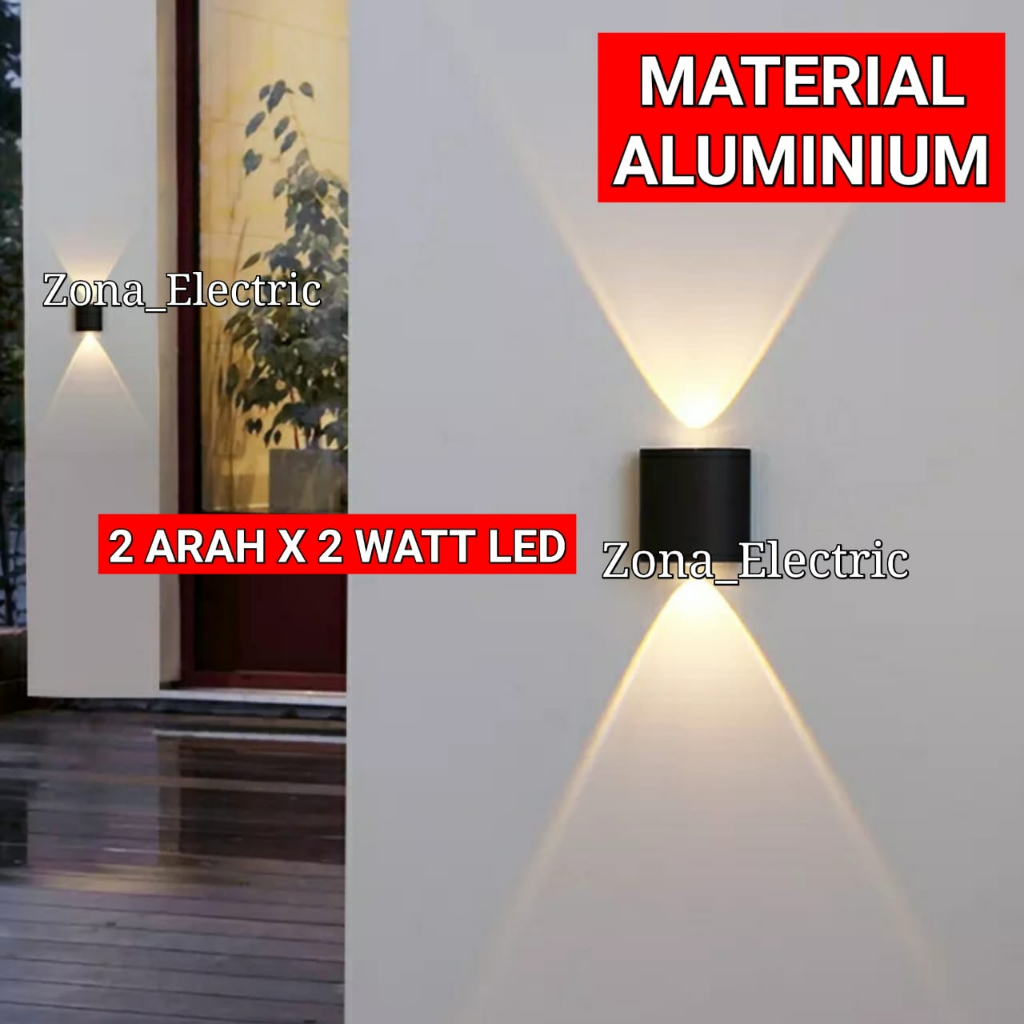 Jual Lampu Dinding Taman Led 2 Arah 2 Watt Aluminium Wall Light Outdoor Waterproof Shopee 