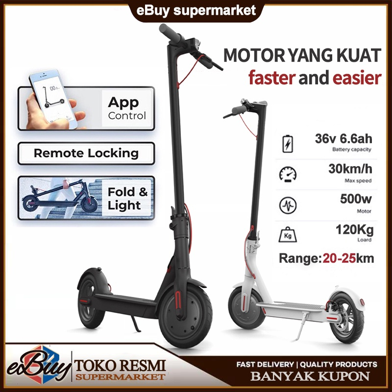 e-Buy Skuter Elektrik Listrik Lipat 8.5 Inchi Daya Tahan Baterai 25km 6.6A