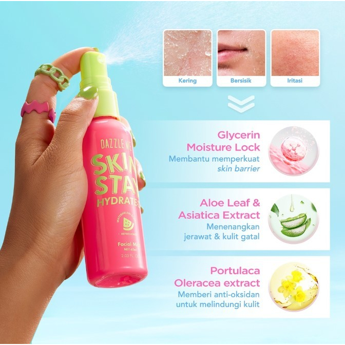 Jual ORIGINAL Dazzle Me Skin Stay Hydrated Facial Mist Spray Semprot