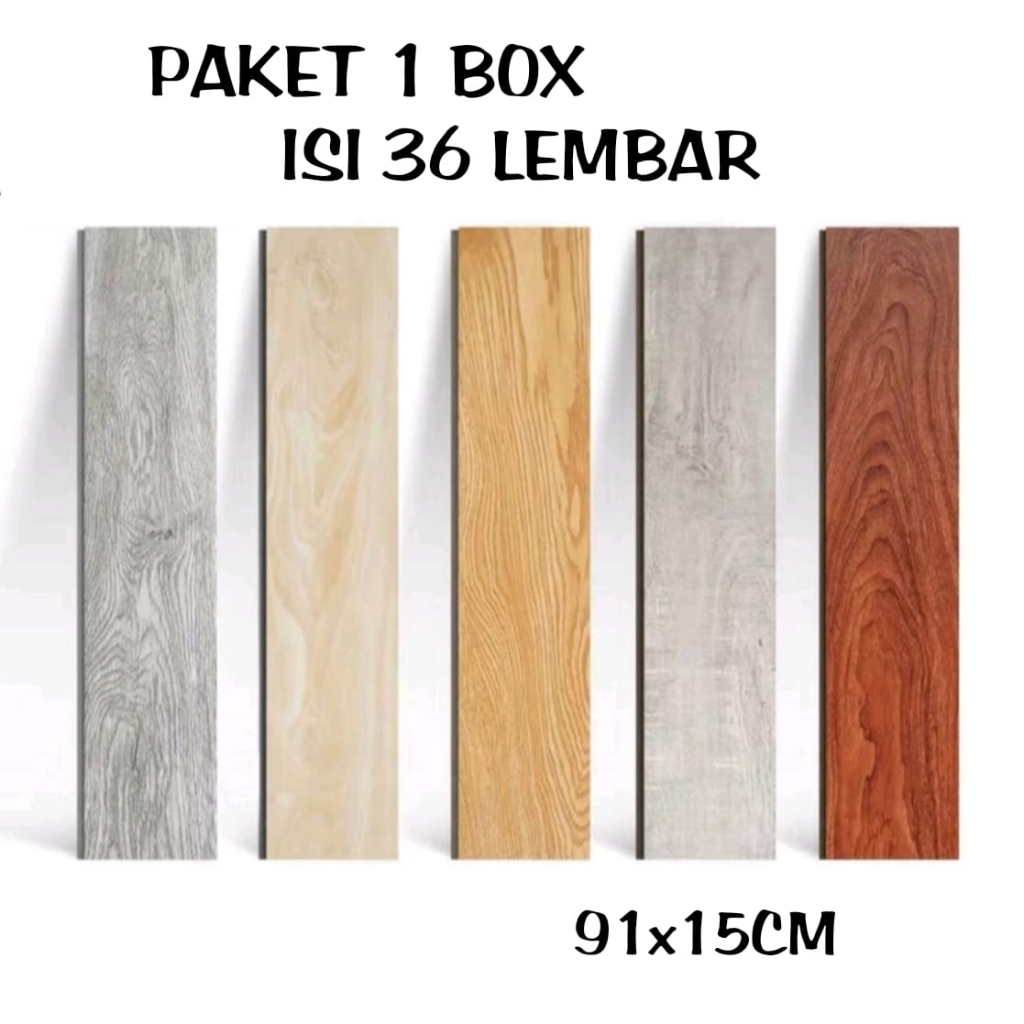 Jual Vinyl Lantai Parket Kayu PVC Sticker Lantai Vinyl PER BOX ISI 36