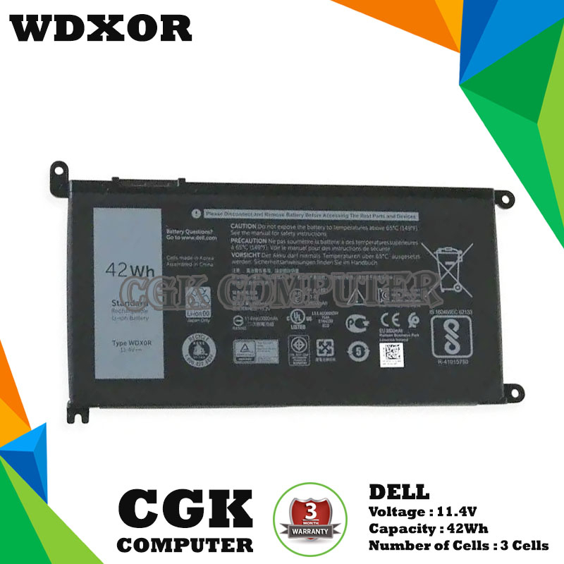 Batterie 42Wh WDX0R Pour Dell Latitude 3180 3480 3580 Inspiron 5565 5570 7570 – Remplacement Fiable Et Puissant