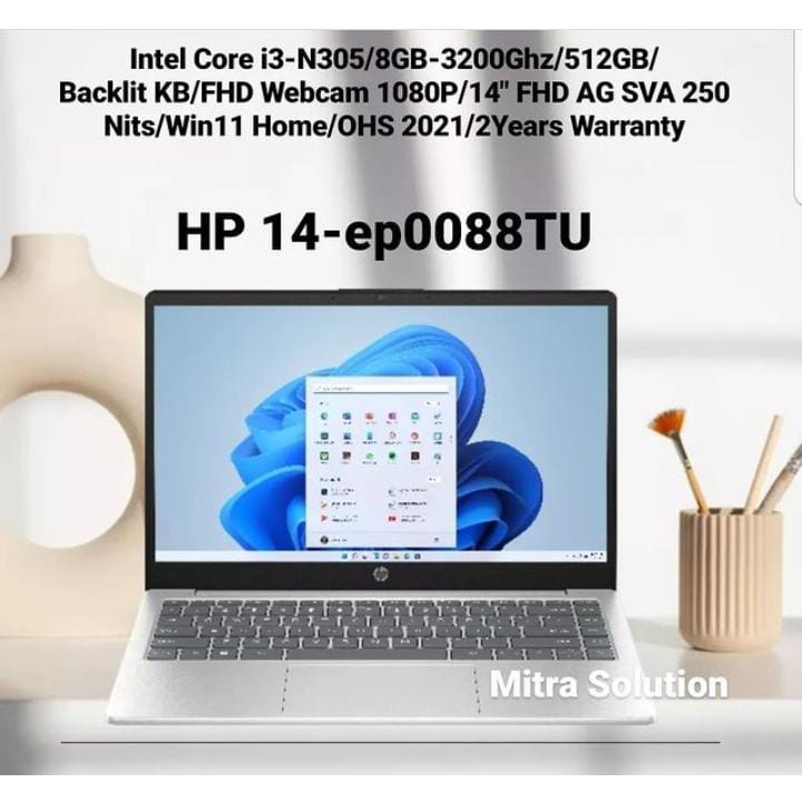 Jual Laptop Hp 14 Ep0088tu Silver Intel Core I3 N305 Ram 8gb 512gb Ssdgaransi Resmi 2 1568