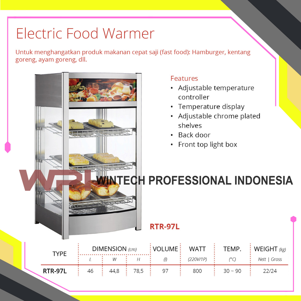 Jual Getra Rtr L Electric Food Warmer Mesin Showcase Pemajang Penghangat Kue Roti