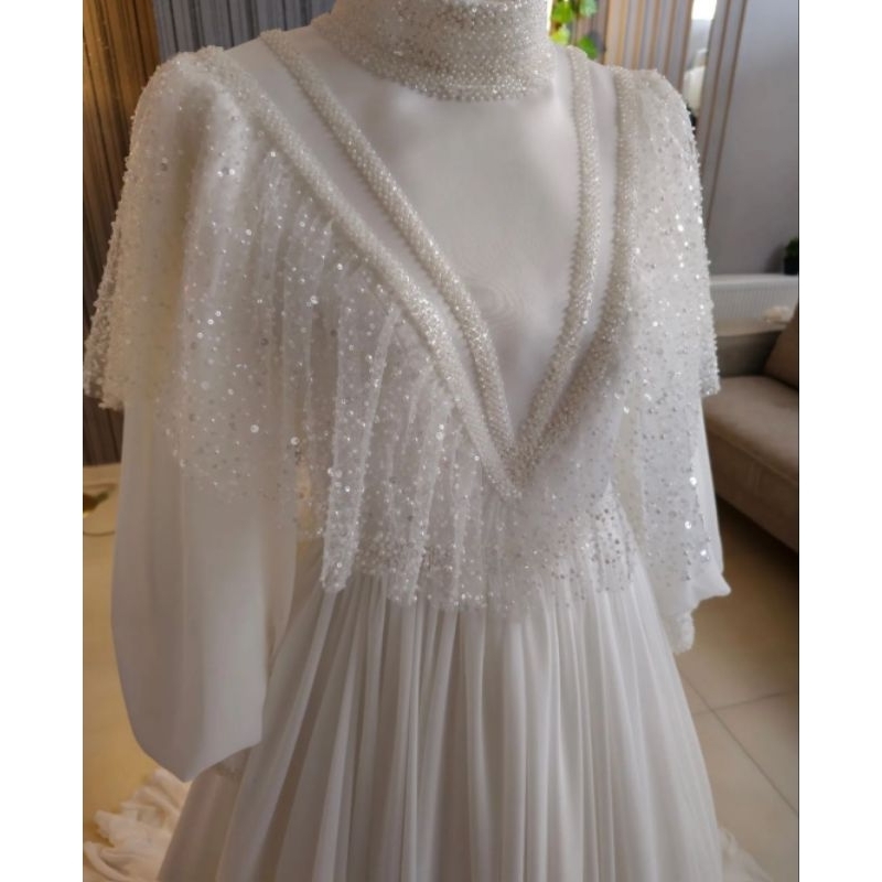 Jual GAUN AKAD NIKAH PUTIH / WEDDING DRESS / GAUN LAMARAN / GAUN PESTA