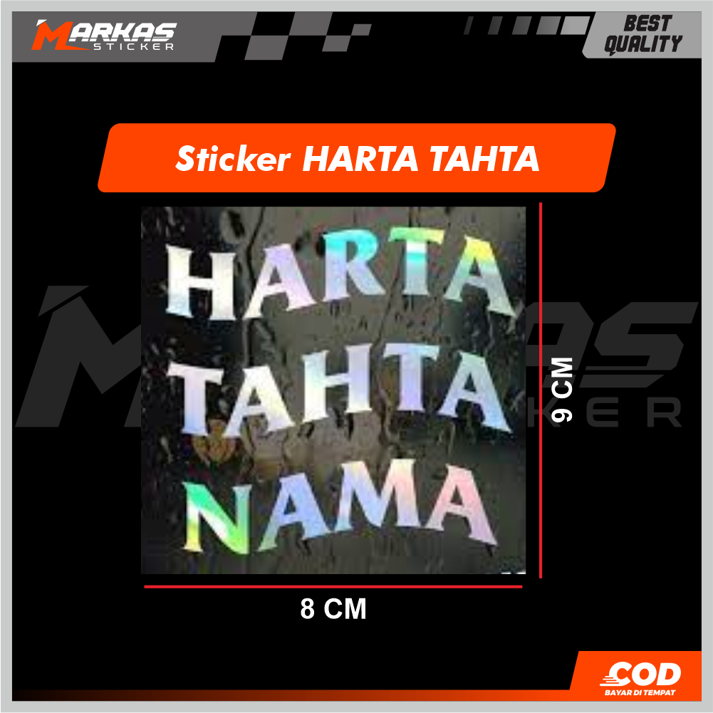 Jual stiker harta tahta, sticker kekinian custom nama sticker keren ...