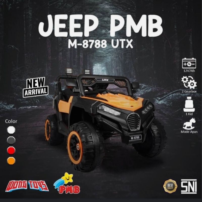 Jual MOBIL AKI ANAK JEEP PMB M-8788 UTX / EJP.7704 MAINAN ANAK REMOT