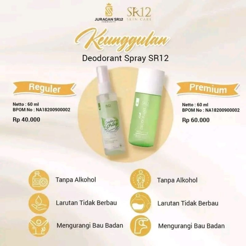 Jual Deoderant Spray & Deoderant Premium SR12 | Shopee Indonesia
