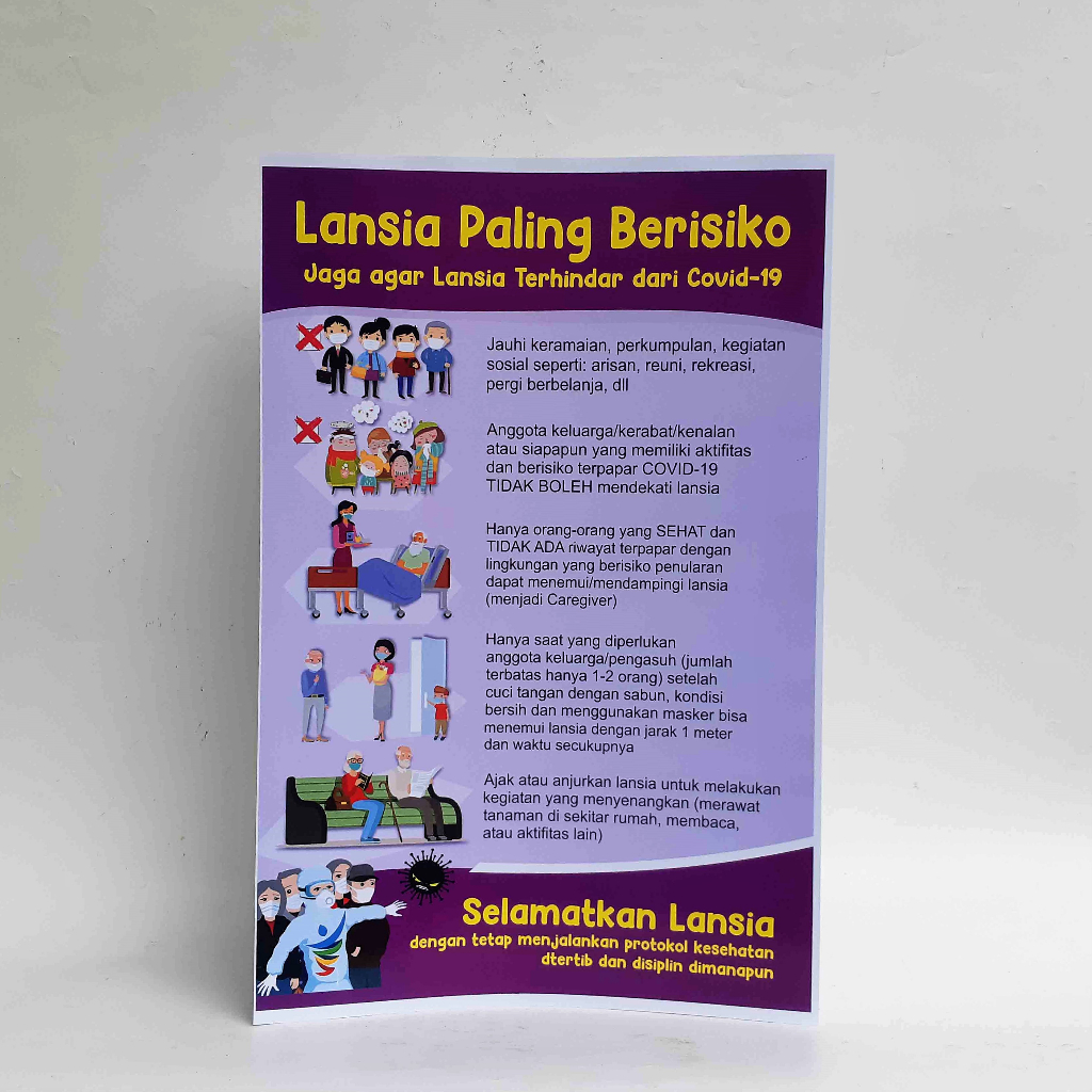 Jual Poster Kesehatan | Poster Resiko Lansia Terkena Covid | Poster ...